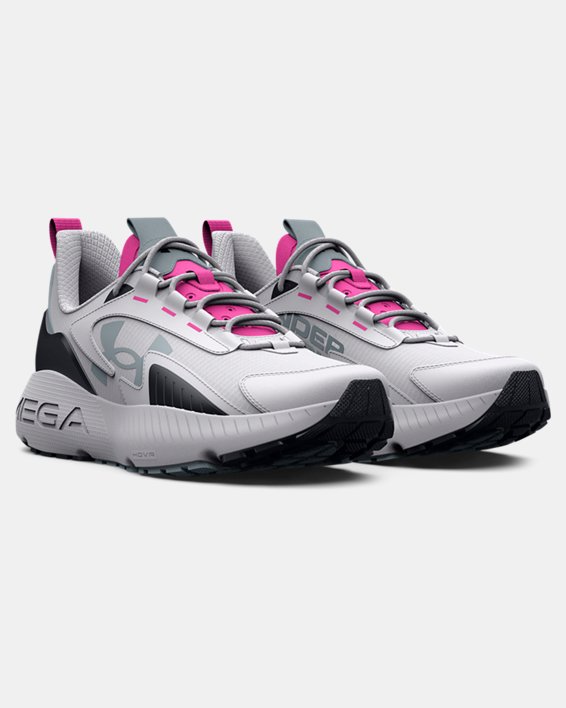 Unisex UA HOVR™ Mega 2 MVMNT Sportstyle Shoes, White, pdpMainDesktop image number 3